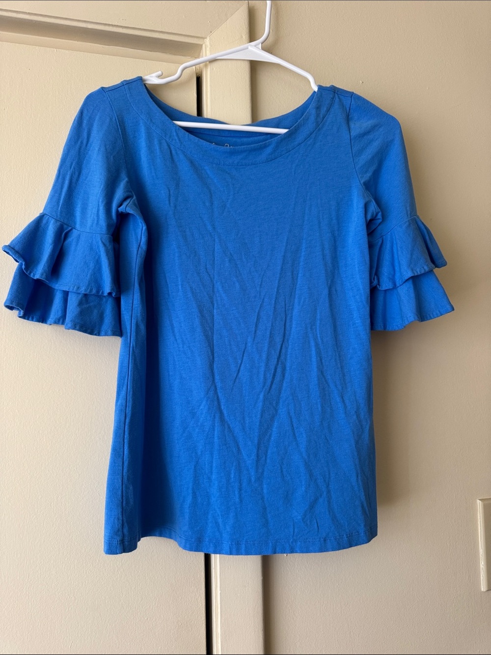 Lilly Pulitzer Royal Blue Ruffle Sleeve Top